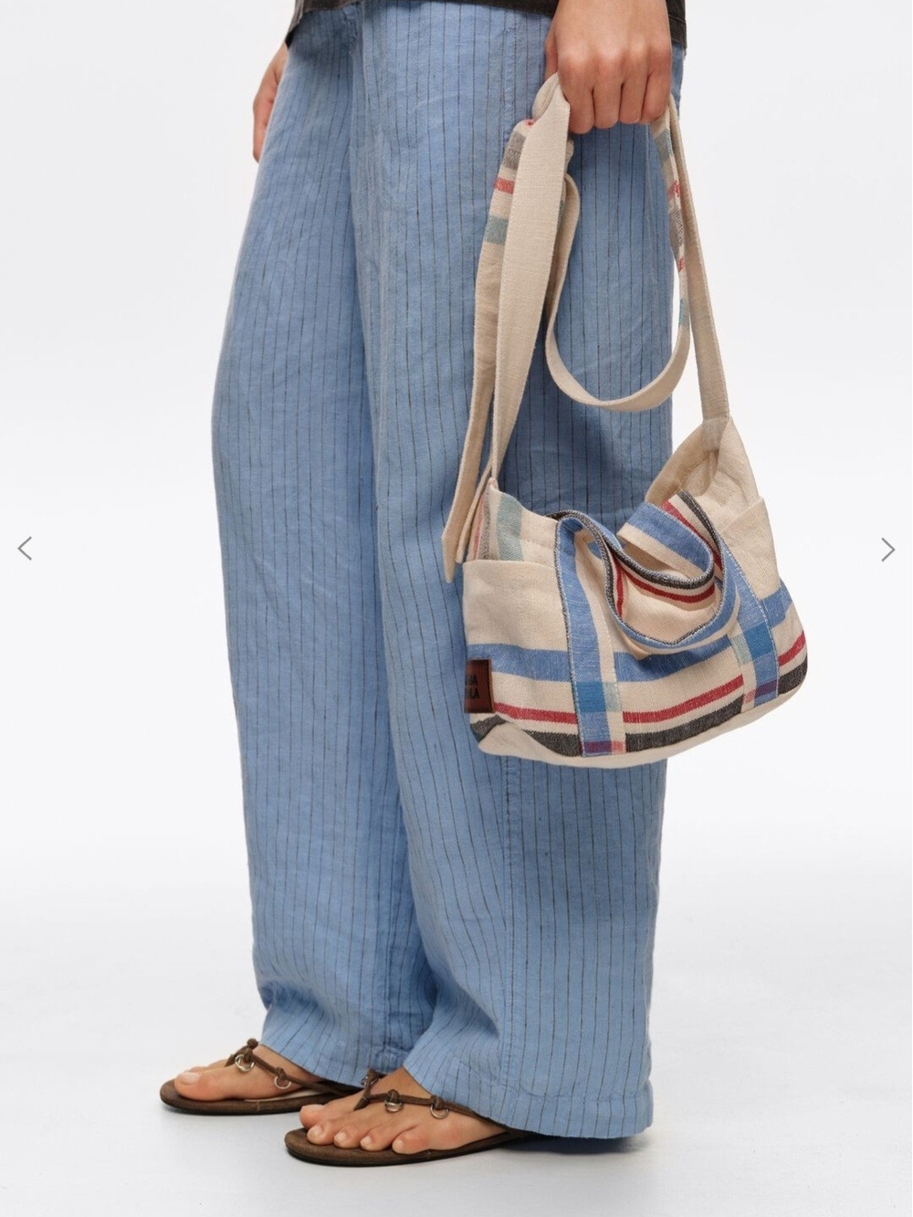 Bimba Y Lola linen mini bag Color-ECRU-NWT - Picture 9 of 16